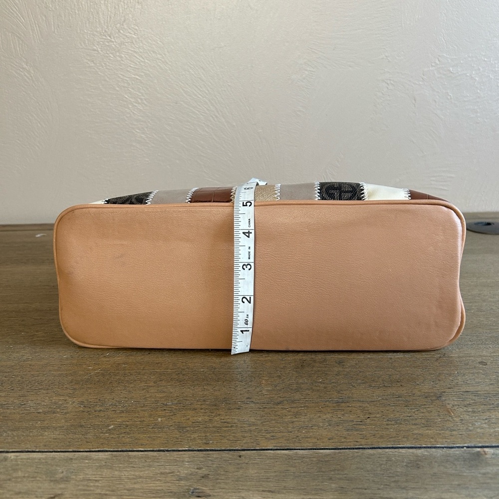 Giani Bernini Patchwork Brown-Cream Bag. Adjustab… - image 7